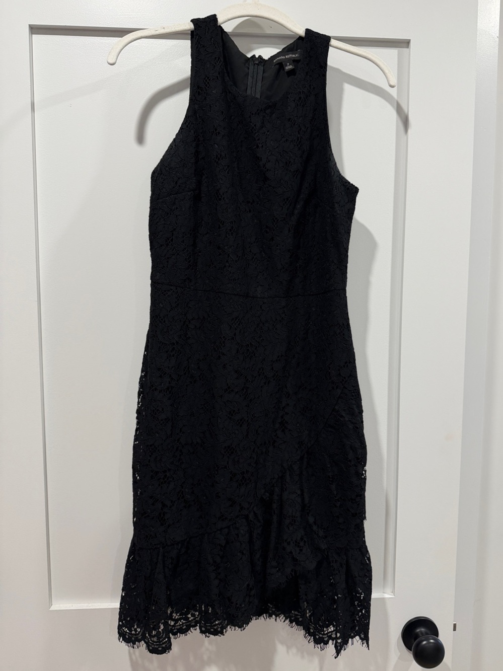 Banana Republic Black Sleeveless Lace Mini Dress